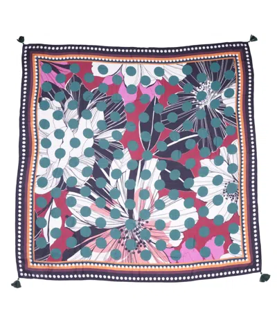 Echo New York Dotty Floral 42" Tassel Square Scarf