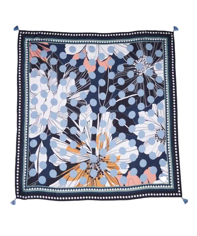 Echo New York Dotty Floral 42" Tassel Square Scarf
