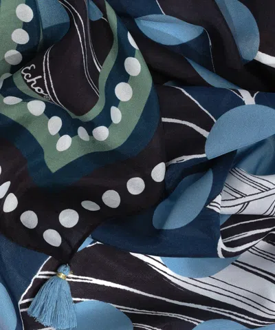 Echo New York Dotty Floral 42" Tassel Square Scarf