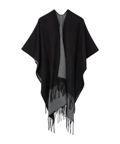 Echo New York Double Face Ruana In Black