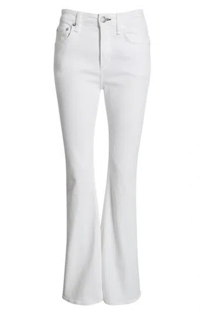 Rag & Bone Flexi Dahlia Mid-rise Flare Jeans In White