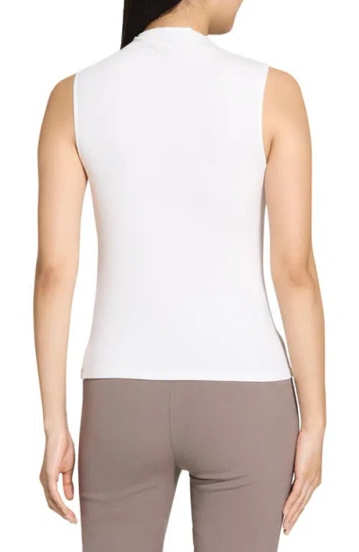Theory Sleeveless Turtleneck Sweater In Ribbed Viscose In White