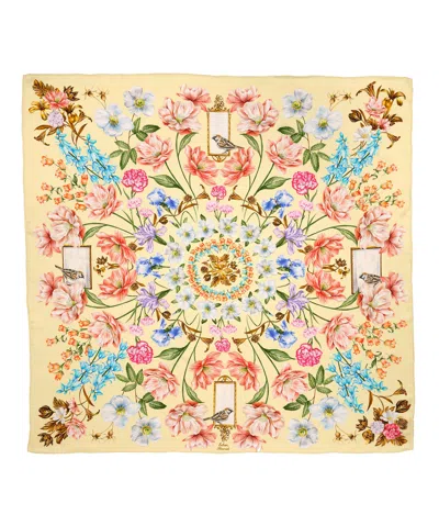 Echo New York Flourish 35" Silk Square Scarf In Purple