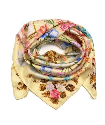 Echo New York Flourish 35" Silk Square Scarf In Purple