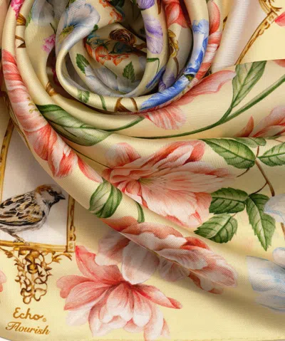 Echo New York Flourish 35" Silk Square Scarf In Purple