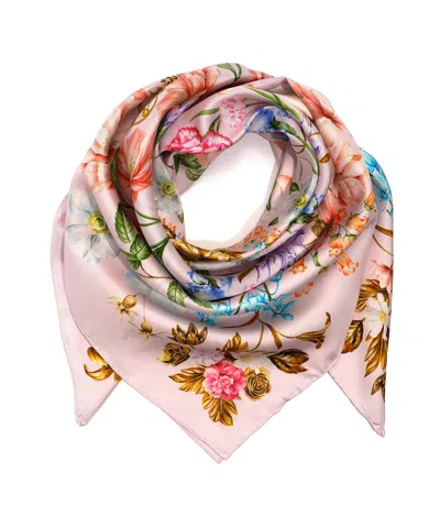 Echo New York Flourish 35" Silk Square Scarf In Purple