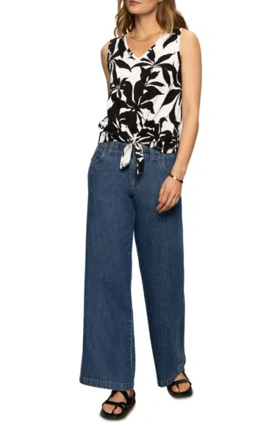 Sanctuary Perfect Tee Mix Floral Cotton Blend Minidress In Inked Impressions