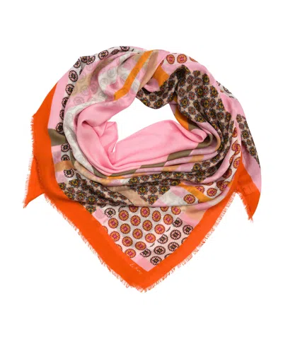 Echo New York Foulard Patch Square Scarf In Pink