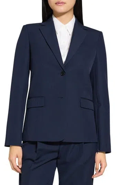 Theory Two-button Zip-sleeve Jacket In Blue