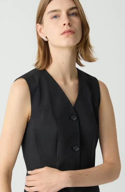 Theory Sleeveless Blazer With Dart Detailing And V-neckline In Black