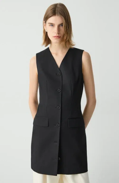 Theory Sleeveless Blazer With Dart Detailing And V-neckline In Black