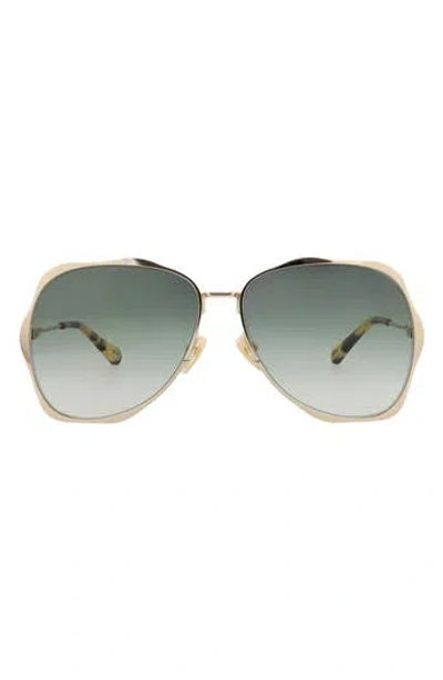 Chloé 60mm Wavy Sunglasses In Gold