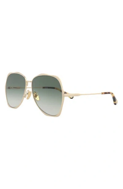 Chloé 60mm Wavy Sunglasses In Gold