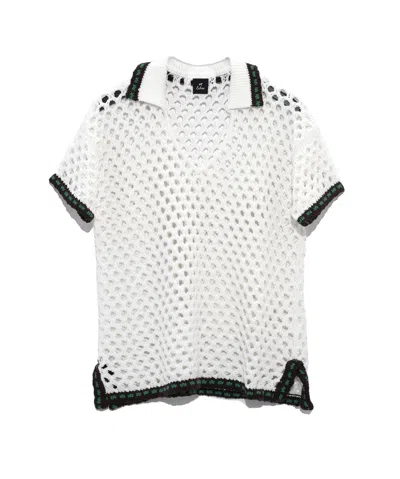 Echo New York Hammock Stitch Polo Top In White