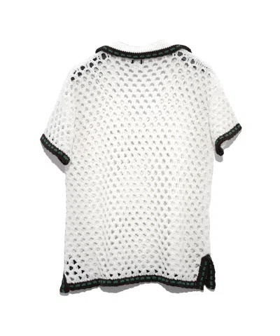 Echo New York Hammock Stitch Polo Top In White