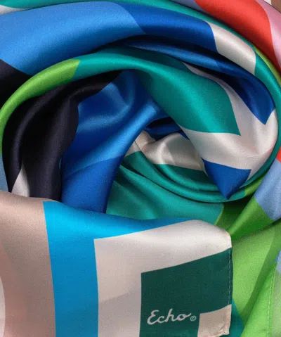 Echo New York Island Tile Silk Square In Black