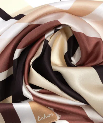 Echo New York Island Tile Silk Square In Black