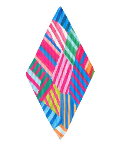 Echo New York Mosaic Stripes Pleated Diamond In Blue