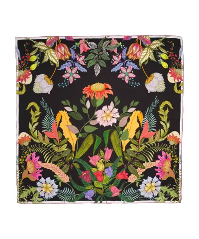 Echo New York Oasis 35" Silk Square Scarf In Black