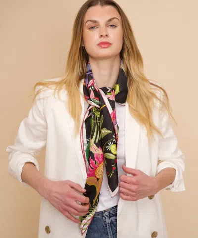 Echo New York Oasis 35" Silk Square Scarf In Black