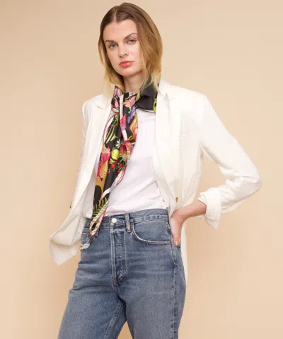 Echo New York Oasis 35" Silk Square Scarf In Black