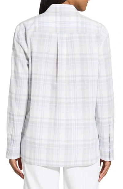 Theory Plaid Cotton & Linen Button-up Shirt In Multi