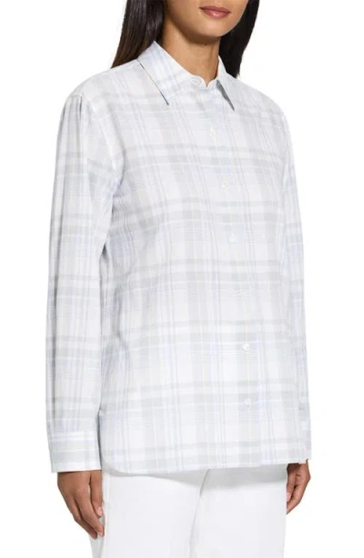 Theory Plaid Cotton & Linen Button-up Shirt In Multi