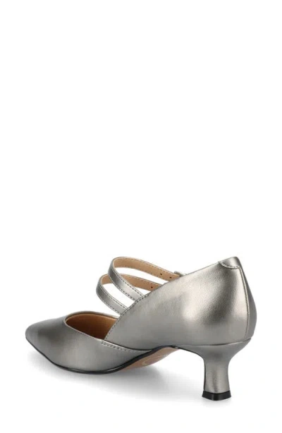 Journee Collection Journee Womens Carnation Medium And Wide Width Kitten Heel Mary Jane Pumps In Silver