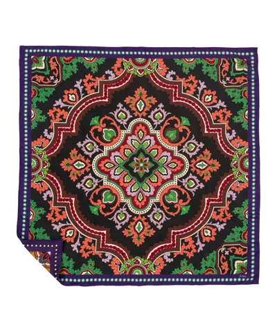 Echo New York Paisley Medallion 42" Wool Silk Square Scarf In Multi