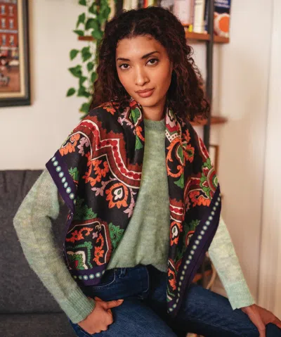 Echo New York Paisley Medallion 42" Wool Silk Square Scarf In Multi