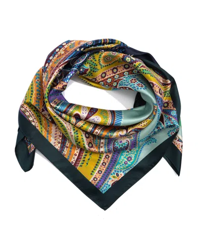 Echo New York Parlor Paisley 35" Silk Square Scarf In Purple