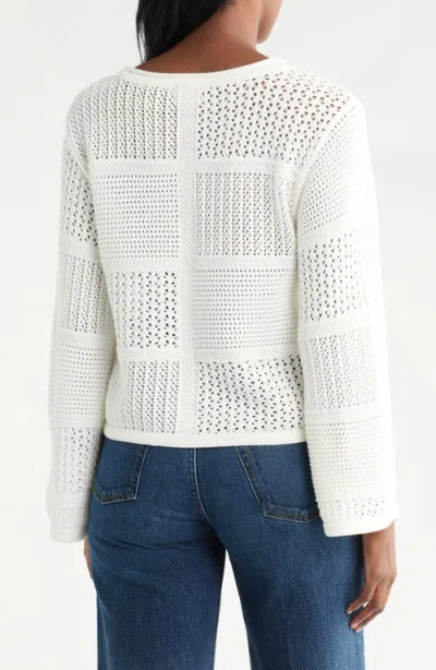 Cyrus Novelty Open Stitch Sweater In White