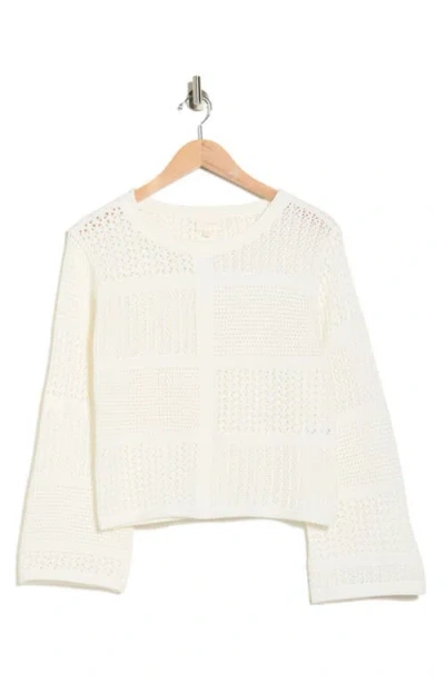Cyrus Novelty Open Stitch Sweater In White
