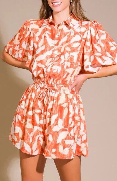 Flying Tomato Print Collared Romper In Multi