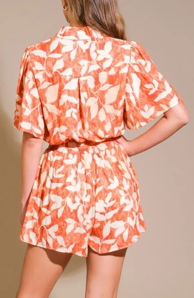 Flying Tomato Print Collared Romper In Multi