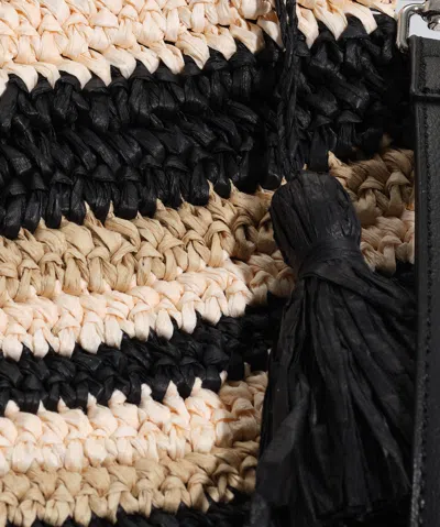 Echo New York Striped Crochet Bikini Bag In Sand