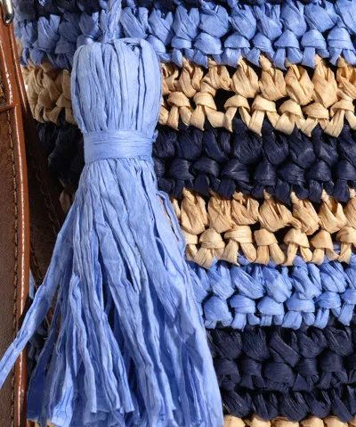 Echo New York Striped Crochet Bikini Bag In Sand