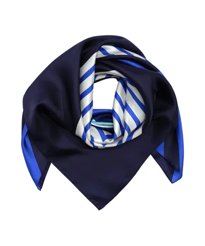 Echo New York Super Stripe 35" Silk Square Scarf In Black