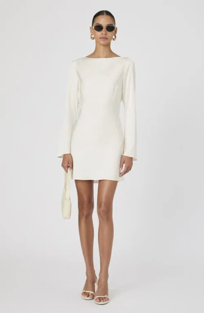 French Connection Women's Ennis Satin Long Sleeve Mini Dress In White