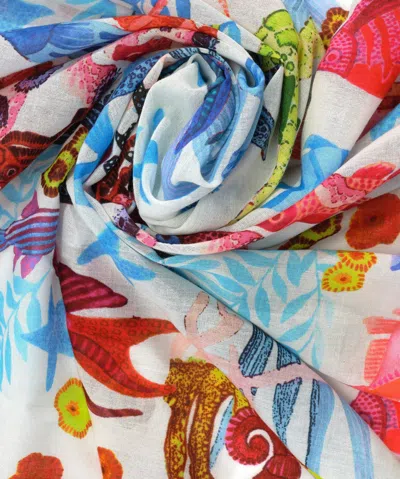 Echo New York Underwater Seas Sarong Wrap In White