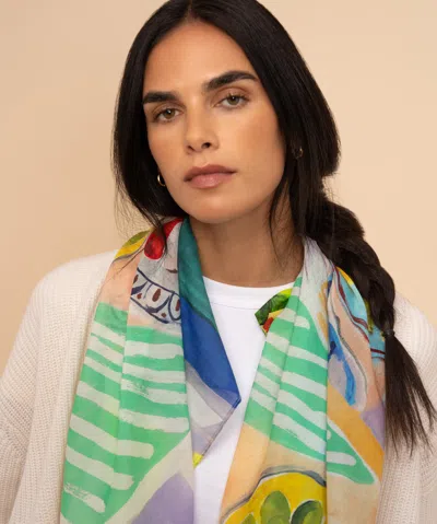 Echo New York Veranda Oversized Square Scarf Wrap In Multi