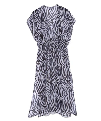 Echo New York Zebra Camo Maxi Beach Robe In Blue