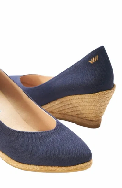 Viscata Roses Limited Edition Canvas V Cut Espadrille Wedges In Blue