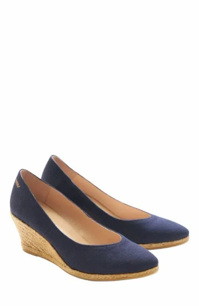 Viscata Roses Limited Edition Canvas V Cut Espadrille Wedges In Blue