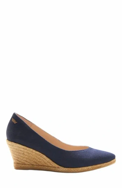 Viscata Roses Limited Edition Canvas V Cut Espadrille Wedges In Blue