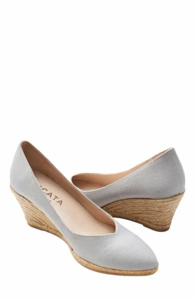 Viscata Roses Limited Edition Canvas V Cut Espadrille Wedges In Gray