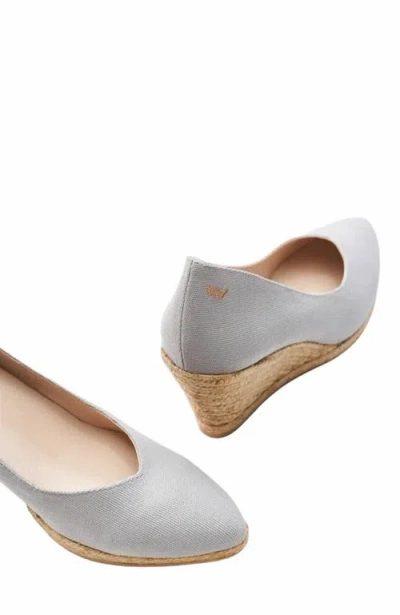 Viscata Roses Limited Edition Canvas V Cut Espadrille Wedges In Gray
