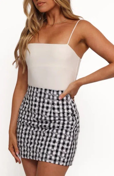 Petal And Pup Petal & Pup Clement Embroidered Check Miniskirt In Neutral