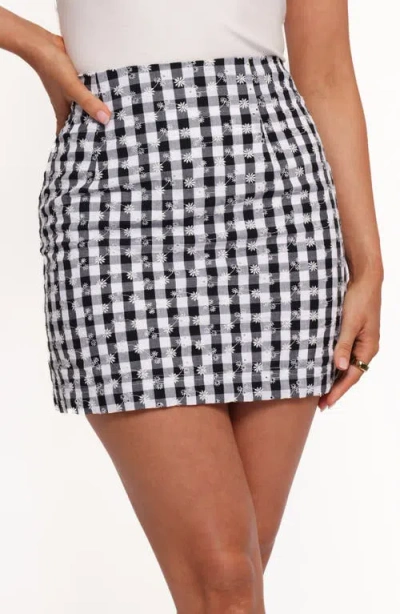 Petal And Pup Petal & Pup Clement Embroidered Check Miniskirt In Neutral