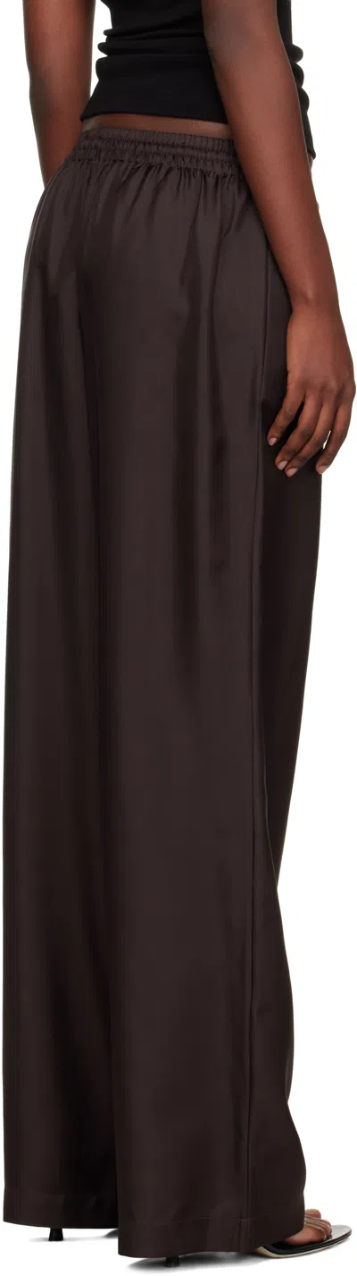 Rohe Drawstring-waist Silk Trousers In Brown